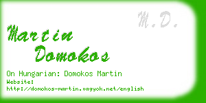 martin domokos business card